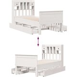 vidaXL Knjižna postelja brez vzmetnice bela 90x190 cm trdna borovina | Shoptok.si