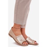 Zazoo Leather Elegant Ballet Flats With Open Toes Beige 1865 | Shoptok.si