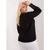 Fashion Hunters Black plus-size sweatshirt with buttons on the sleeves cene
