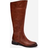 Zazoo Leather Women's Boots Flat Heel Insulated | Shoptok.si