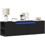  Zidni TV ormarić s LED svjetlima crni 135x31x39,5 cm | shoptok.hr
