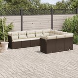  10-dijelni set vrtnih sofa od poliratana s jastucima smeđi | shoptok.hr