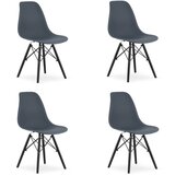 Brandless Stol iz temnega skrilavca OSAKA / črne noge x 4, (22030562) | Shoptok.si