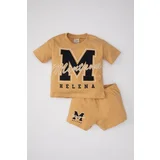 Defacto Baby Boy Printed Short Sleeve T-shirt Shorts 2-Piece Set