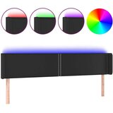  Posteljno vzglavje črno 183x16x78/88 cm umetno usnje, (20738887) | Shoptok.si