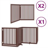 vidaXL Vrata za pse s vratašcima 8 panela sklopiva 640 cm drvo topole | shoptok.hr