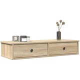 vidaXL Stenska polica s predali sonoma hrast 100x37,5x19 cm inž. les | Shoptok.si