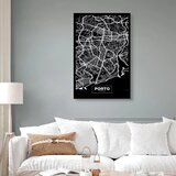  Slika - Negative Map: Porto (1 Part) Vertical 80x120 Akustična | shoptok.hr