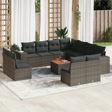 Maison Chic Seti vrtnega pohištva - Vrtna garnitura - Vrtni pohištvo set 12-delna z blazinami siva poli ratan, (21810193) | Shoptok.si