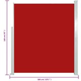 vidaXL Uvlačiva bočna tenda za terasu 160 x 300 cm crvena | shoptok.hr