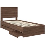  Krevetna konstrukcija Smeđi hrast 90 x 200 cm Inženjersko Drvo | shoptok.hr
