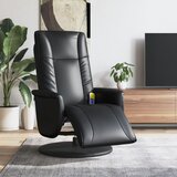 vidaXL masažni naslanjač z naslonom za noge črno umetno usnje | Shoptok.si