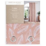  Curtain CALM color powder pink printed theme vegetable style classic silver silver metal eyelets velvet 140x250 AmeliaHome | shoptok.hr