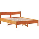  The Living Store Posteljni okvir brez vzmetnice voščeno rjav 120x200 cm borovina - Posteljni Okvir, (21497922) | Shoptok.si
