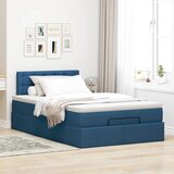  Otomanski okvir kreveta s madraca plavi 120x190 cm od tkanine | Eponuda.ba