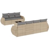 Maison Chic Seti vrtnega pohištva - Vrtna garnitura - Vrtni pohištvo set 8-delna z blazinami bež poli ratan, (21798788) | Shoptok.si