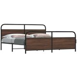 vidaXL Metalni okvir kreveta bez madraca smeđa boja hrasta 180x200 cm | shoptok.hr