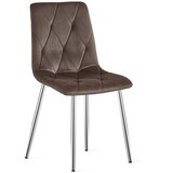 Libra stolica - tamnosmeđi baršun / kromirane noge x 4 | shoptok.hr