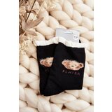 Aura.via Thick Cotton Socks With Bear Black | shoptok.hr