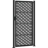 vidaXL Vrtna vrata crna 105x205 cm dizajn čeličnog križa | shoptok.hr