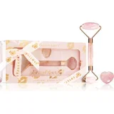 Rose Quartz Selflove Set valjček za masažo za obraz in pripomoček za masažo