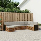  Set vanjskih sofa 6 kom. Prirodna i svjetlosiva | shoptok.hr