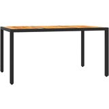  5-dijelni vrtni blagovaonski set s jastucima od poliratana crni Crna 150 cm table length | shoptok.hr