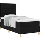 vidaXL Postelja z vzmetnico Črna 100x200 cm Tkanina, (22052504) Cene