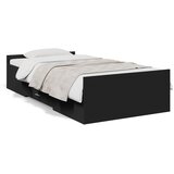  Okvir kreveta s ladicama crni 75 x 190 cm konstruirano drvo | Eponuda.ba