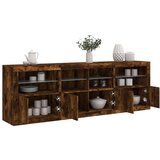  Komoda s LED svjetlima boja dimljenog hrasta 202x37x67 cm | shoptok.hr