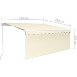 Tenda na ručno uvlačenje s roletom 3,5 x 2,5 m krem | Eponuda.com