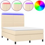  box spring s madracem LED krem 140x200 cm od tkanine | shoptok.hr