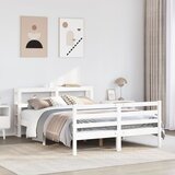Maison Chic Posteljni okvir - Dvoposteljna postelja - Zakonska postelja brez vzmetnice bel 160x200 cm trdna borovina-J3537, (21762765) | Shoptok.si