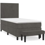 Box spring postelja z vzmetnico temno siva 90x200 cm žamet, (20790750) | Shoptok.si