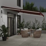 vidaXL Tenda na automatsko uvlačenje s LED svjetlima bordo 600x350 cm | shoptok.hr