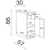 Lesnina-XXXL omarica milano, antracit, hrast, š. 30 | Shoptok.si