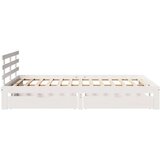 vidaXL Posteljni okvir s predali bel 120x190 cm trdna borovina | Shoptok.si