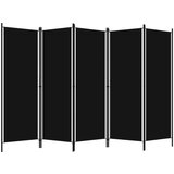 vidaXL Paravan 5-delni črn 250x180 cm | Shoptok.si