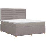  Boxspring krevet s madracem Sivosmeđa 160 x 200 cm Tkanina - Sivosmeđa 160 x 200 cm Dizajn linija | shoptok.hr