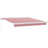  Povlačivi tende Crvena i bijela 300 x 250 cm Platno i Aluminij | shoptok.hr