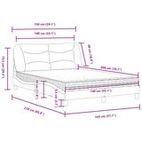  Postelja z vzmetnico svetlo siva 140x200 cm blago | Shoptok.si