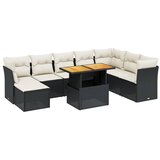  The Living Store Vrtna sedežna garnitura 9-delna z blazinami črn poli ratan - Vrtna Sedežna Garniture, (21461181) | Shoptok.si
