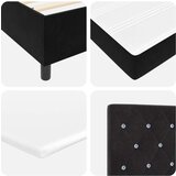 Box Škatlast postelja z blazino in klopjo Črna 100x200 cm Žamet | Shoptok.si