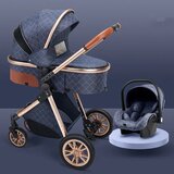 BabyRun dečija kolica 3u1 (kolica, auto sedište i nosiljka) BR016B plava u