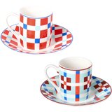 Tognana Set od 2 šoljice za kafu New Milk&C Patch, 9 cl, Sa tacnama, Šareni Cene