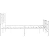 Metalni okvir kreveta uzglavlje i podnožje bijeli 140x200 cm | shoptok.hr
