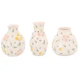 Krem vaze u setu 3 kom od kamenine (visina 10 cm) Ditsy Floral –