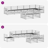  Set vanjskih sofa 8 kom. Prirodna Čvrsto drvo akacije Smeđa 406 x 168,5 x 73 cm | shoptok.hr