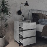  Noćni ormarić s metalnim nogama boja betona 40 x 35 x 69 cm | shoptok.hr