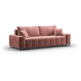 Cosmopolitan Design Rožnata žametna raztegljiva sedežna garnitura s prostorom za shranjevanje 250 cm Wicklow – | Shoptok.si